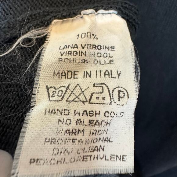 GRAN SASSO Virgin Wool V-Neck Men's Sweater Dark Gray Size EU 54/XL - Picture 5 of 5